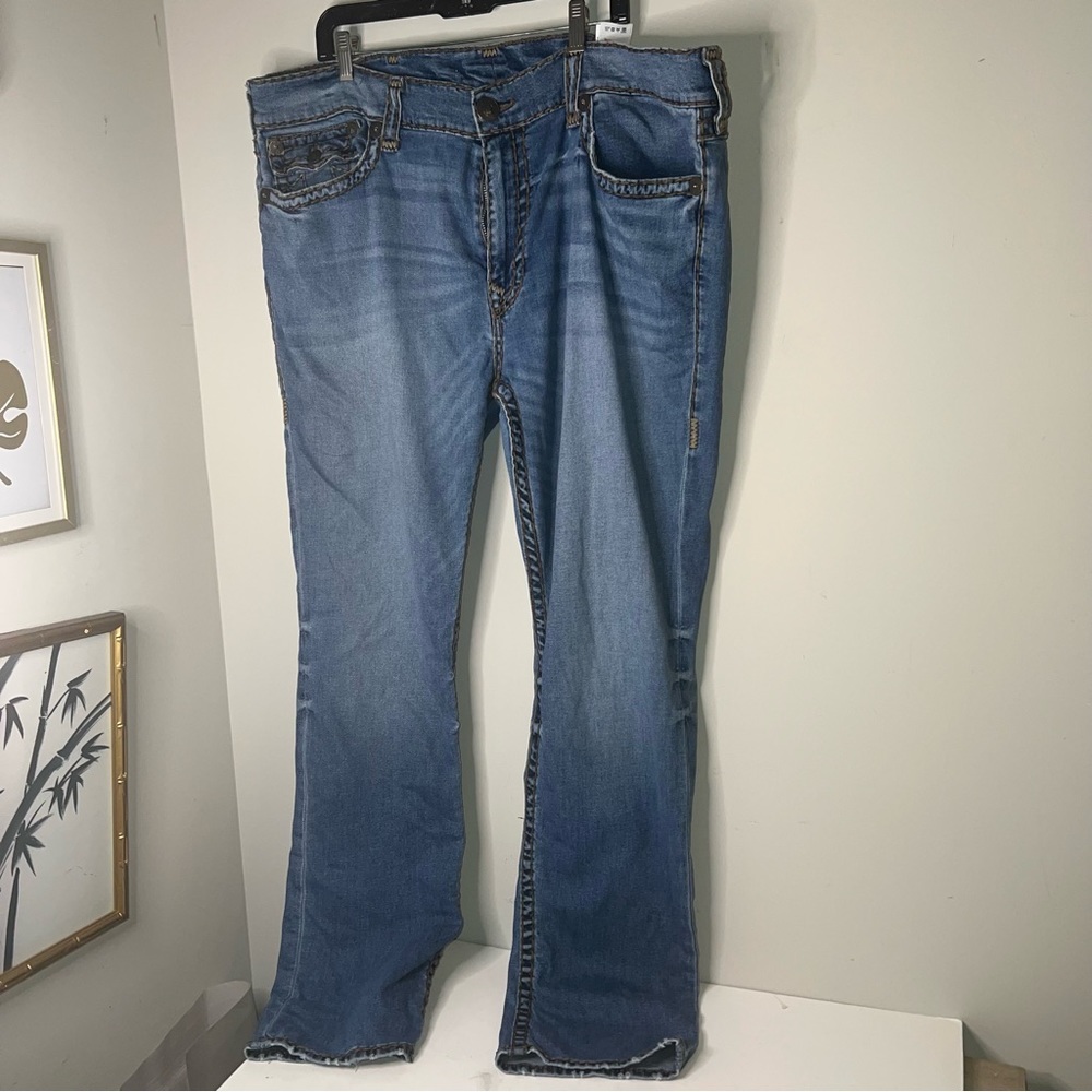 Mens True Religion Medium Wash Straight Leg Jeans